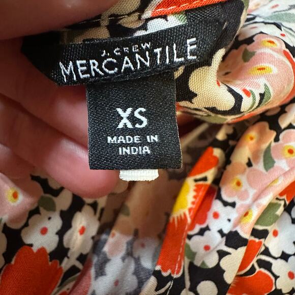 J.Crew Mercantile Orange Floral Wrap Midi Dress-XS - Picture 4 of 13